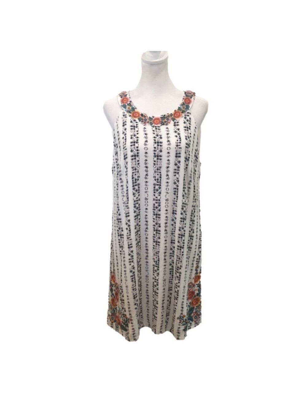 Savanna Jane Size M sundress embroidery pullover geometric stripe floral